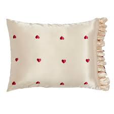 Ruffled Heart Satin Pillowcase
