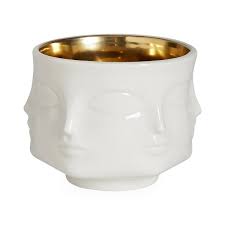 Muse Bowl White/Electroplated Gold