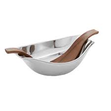 Nambe Drift Serving Bowl with Tossers