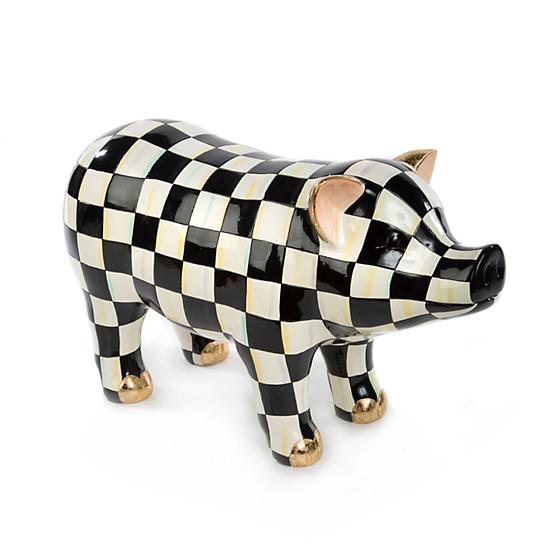 Courtly Check Pig Figurine