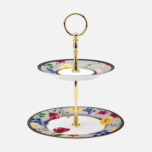 2-Tiered Floral Burst Stand