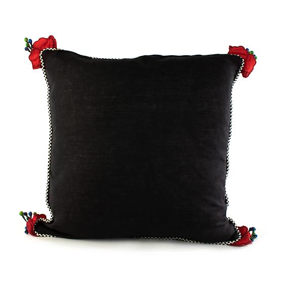 Poppy Square Pillow Black