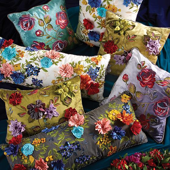 Greengage Floral Square Pillow