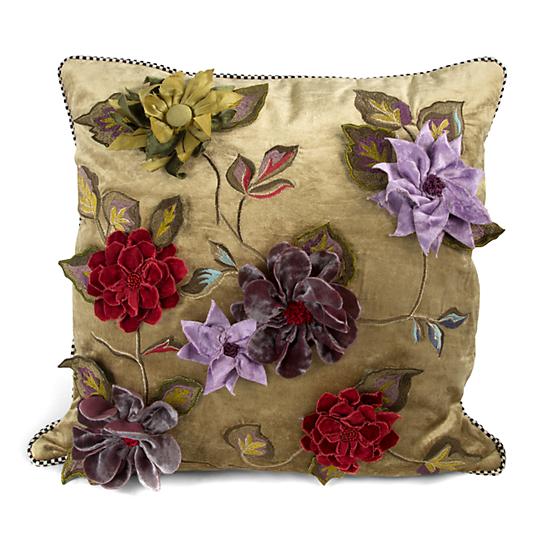 Greengage Floral Square Pillow