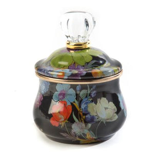 Flower Market Lidded Sugar Bowl - Black