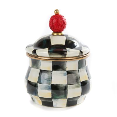 Courtly Check Enamel Lidded Sugar Bowl