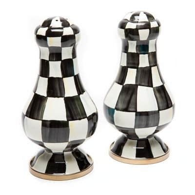 Courtly Check Enamel Large Salt & Peppers Shakers