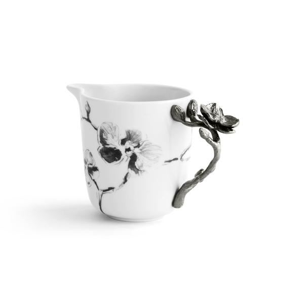 Black Orchid Porcelain Creamer