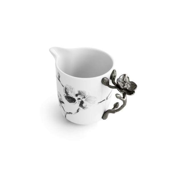 Black Orchid Porcelain Creamer