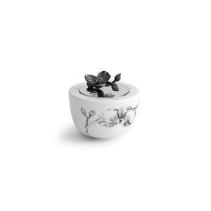 Black Orchid Porcelain Sugar Pot