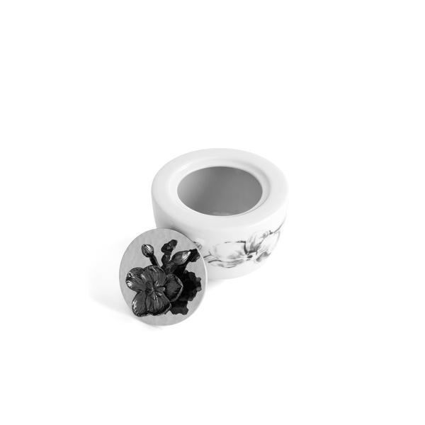 Black Orchid Porcelain Sugar Pot