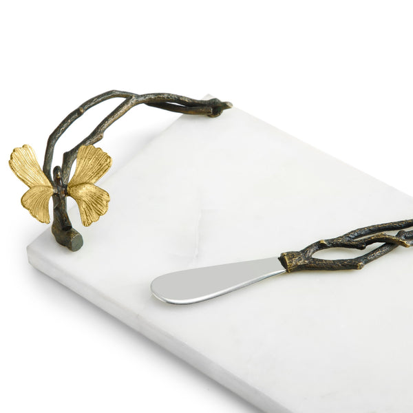 Butterfly Ginkgo Small Cheese Board w/Knife