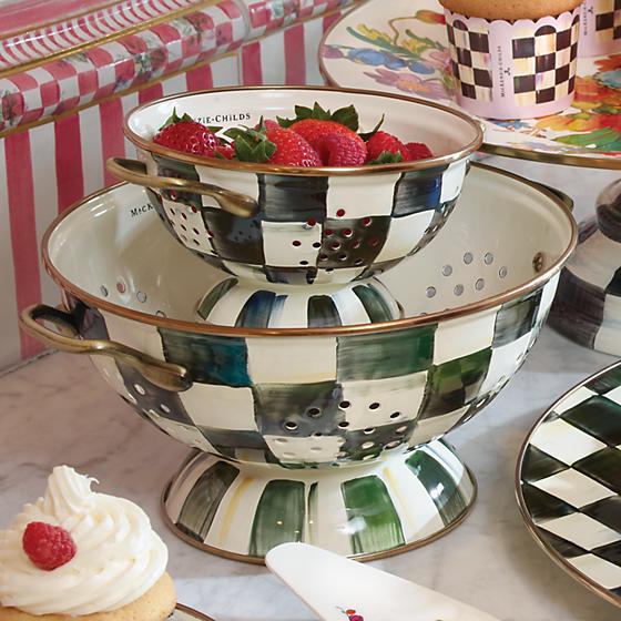 Courtly Check Enamel Colander