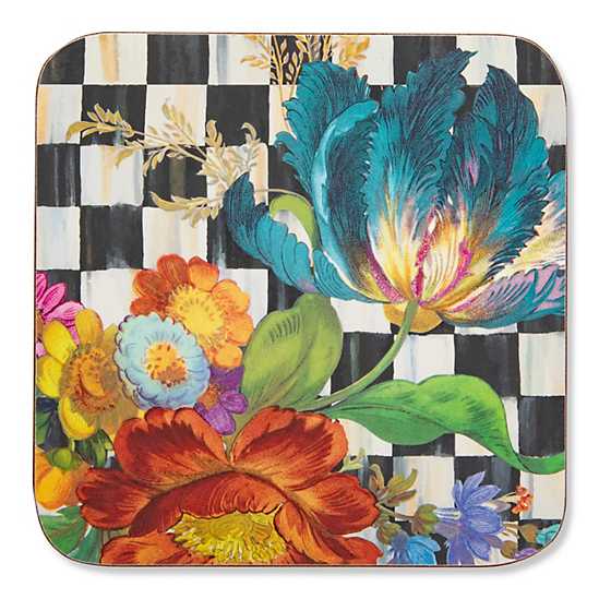 Courtly Flower Market Cork Back Coasters Set of 4