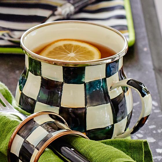 Courtly Check Enamel Mug