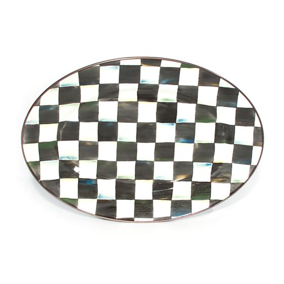 Courtly Check Enamel Oval Platter