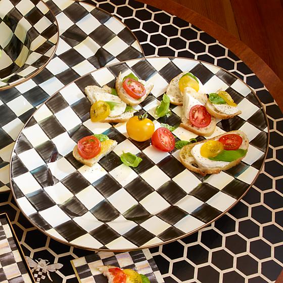 Courtly Check Enamel Oval Platter