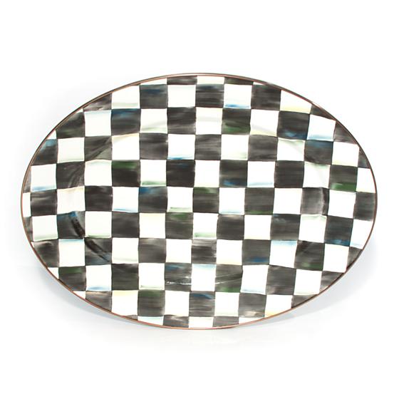 Courtly Check Enamel Oval Platter