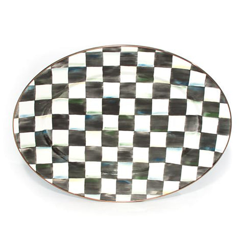 Courtly Check Enamel Oval Platter