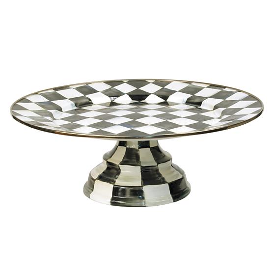 Courtly Check Enamel Pedestal Platter