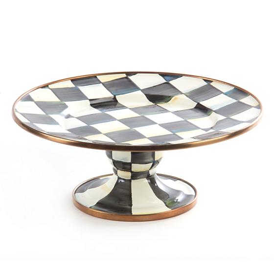 Courtly Check Enamel Pedestal Platter