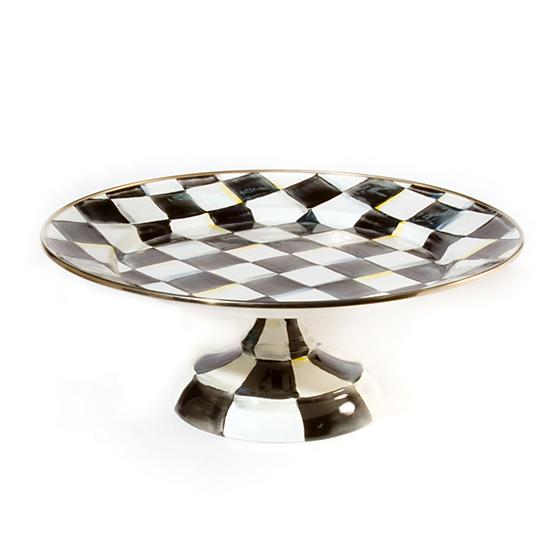 Courtly Check Enamel Pedestal Platter