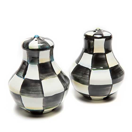 Courtly Check Enamel Salt & Pepper Shakers