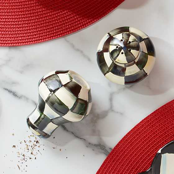 Courtly Check Enamel Salt & Pepper Shakers