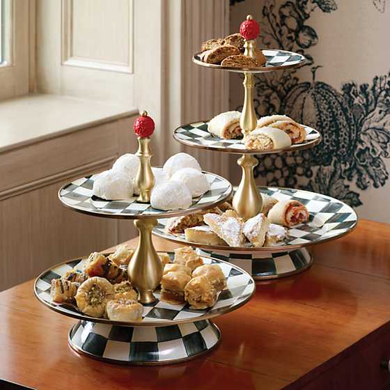 Courtly Check Enamel Three Tier Sweet Stand