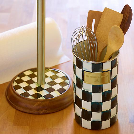 Courtly Check Enamel Utensil Holder