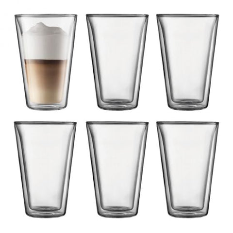 CANTEEN 6 pcs glass, double wall, large, 0.4 l, 13.5 oz