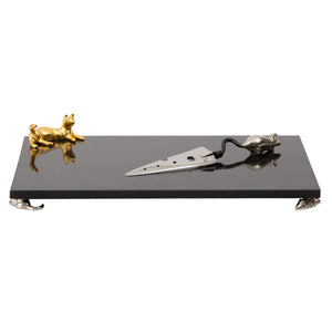 Cat & Mouse Cheese Board w/Knife