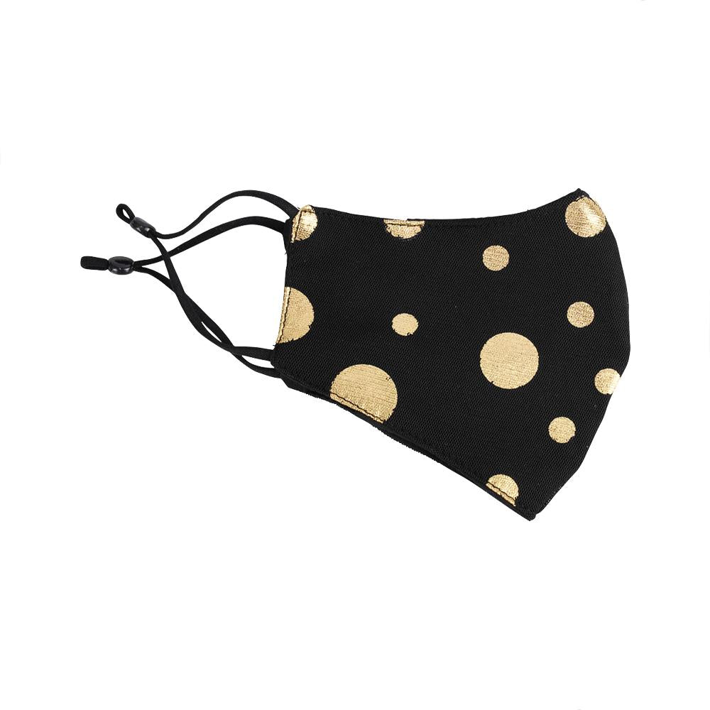 Mesh Gold Polka Dot Mask