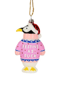 Festive Sweatered Penguin Ornament