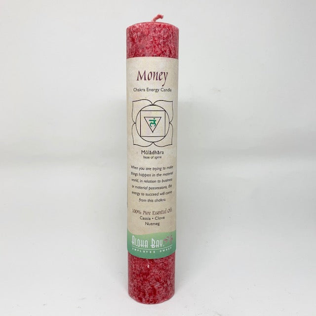 Chakra Pillar Energy Candles -Money