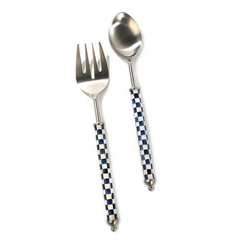 Supper Club Salad Serving Set - Royal Check