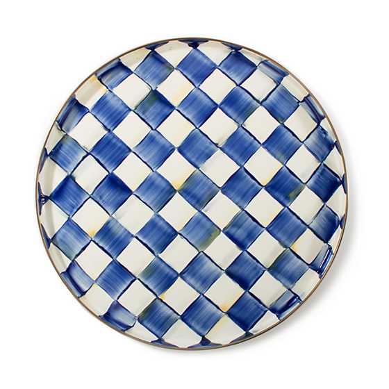 Royal Check Enamel Round Tray w/Lip