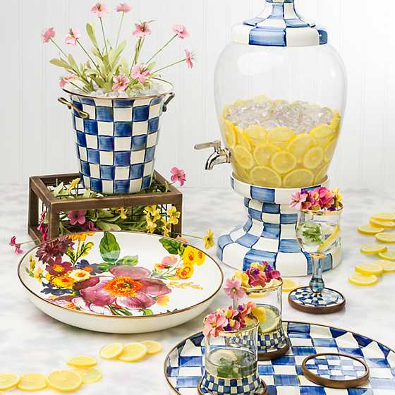 Royal Check Enamel Round Tray w/Lip