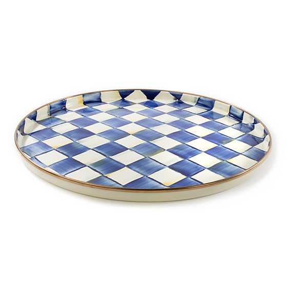 Royal Check Enamel Round Tray w/Lip