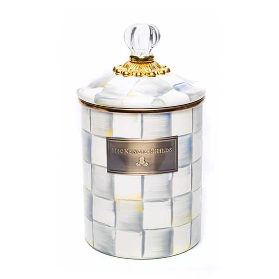 Sterling Check Enamel Cannister