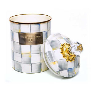 Sterling Check Enamel Cannister