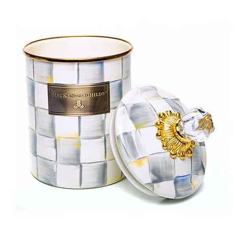 Sterling Check Enamel Cannister