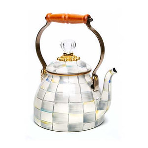 Sterling Check Enamel Tea Kettle