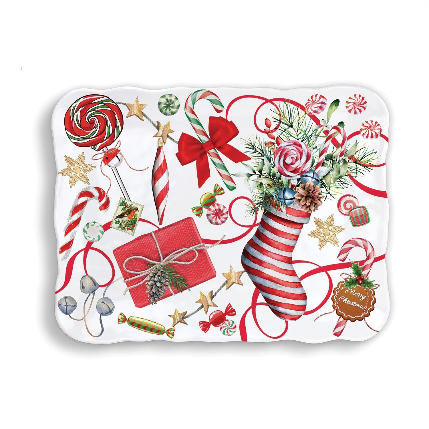 Peppermint Melamine Cookie Tray