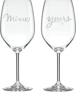 Mine Yours Wine Glass Pair