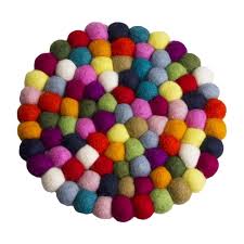 Felted Pom Pom Trivet