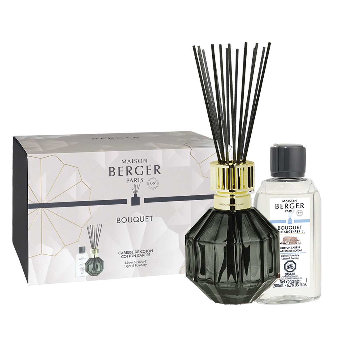 Facette Black Reed Diffuser + 200 ml (6.7 oz) Cotton Caress