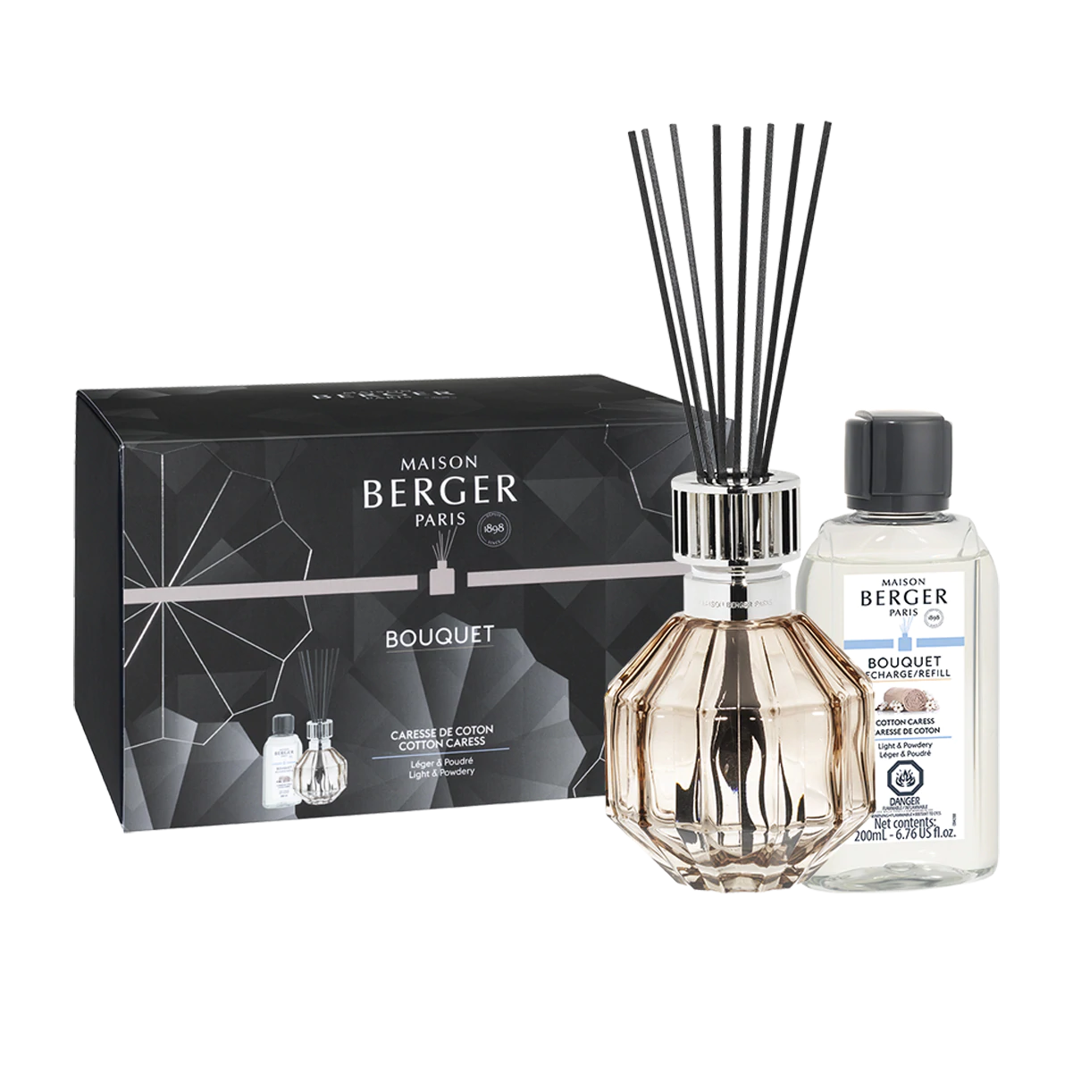 Facette Beige/Nude Reed Diffuser + 200 ml (6.7 oz) Cotton Caress