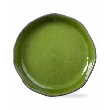 Moss Green Melamine Shallow Serving Bowl