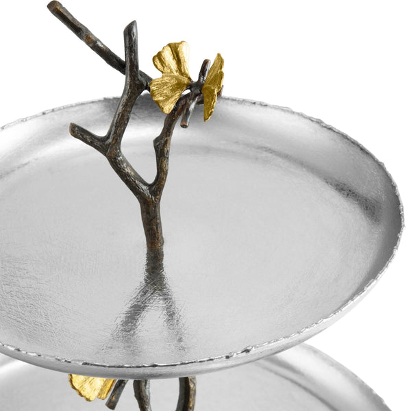 Butterfly Ginkgo 2 Tier Étagère